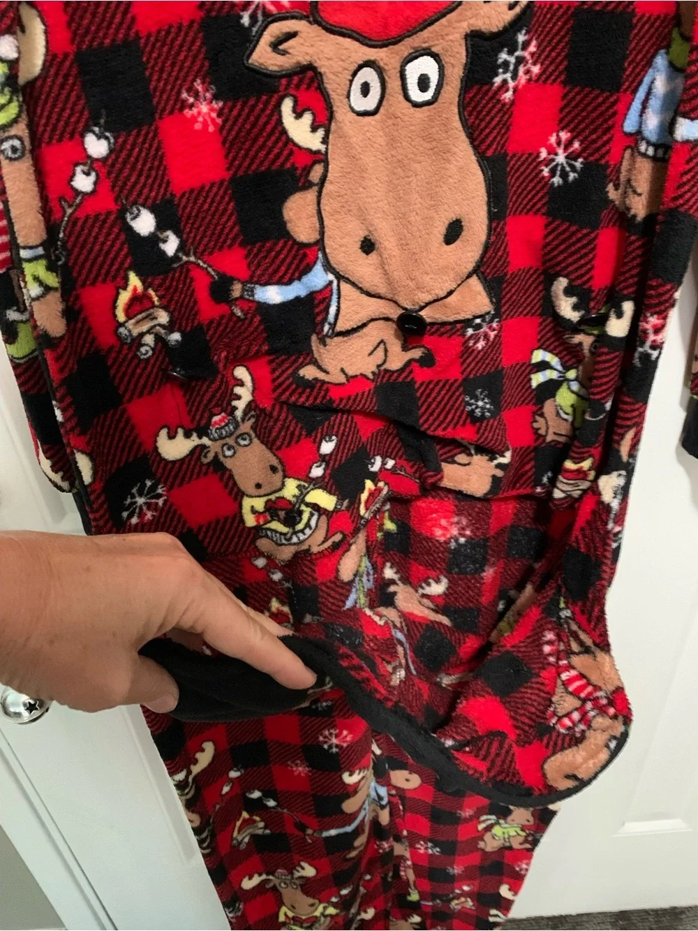 Secret Treasures Red Plaid Reindeer Kids Sleep Sack Pajamas
